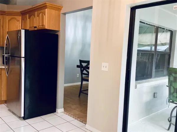 a view of a bathroom with a glass door