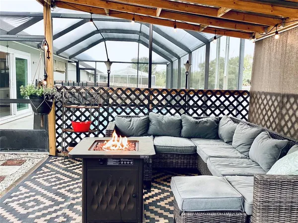 a living room with furniture