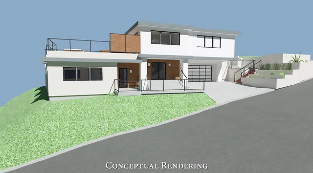 a view of a house with a yard and sitting area