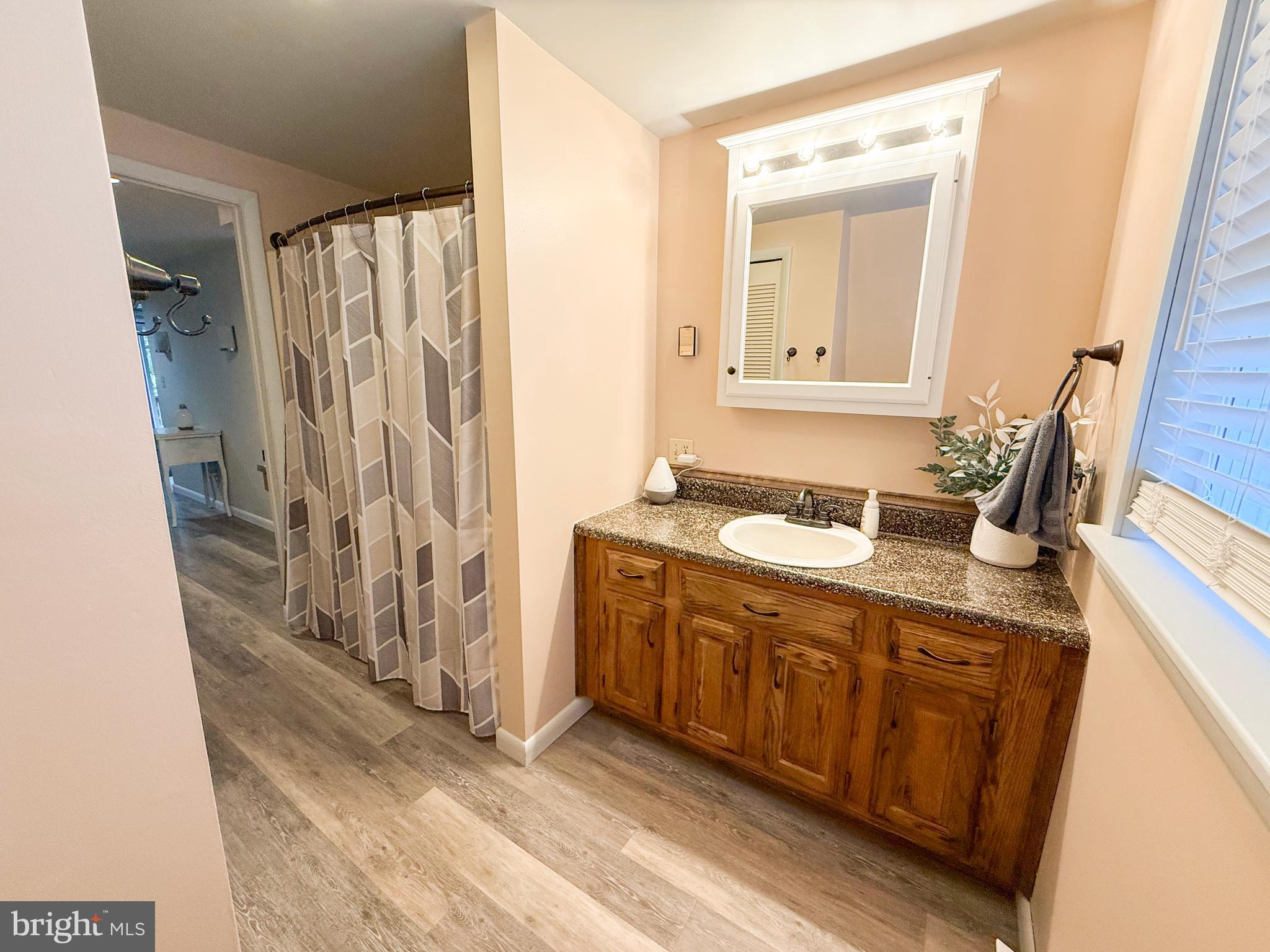 78 Fairview Road Belleville, PA 17004 - Photo 32 of 57 a bathroom with a sink a mirror and a shower