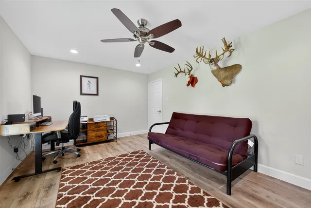 a living room with furniture