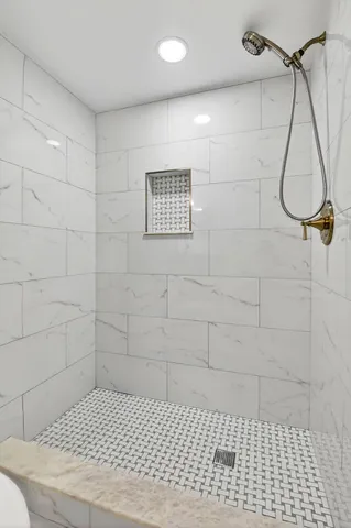 a bathroom with a shower