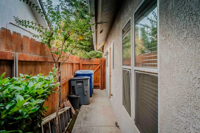 a view of a porch with furniture