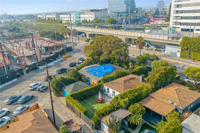 an aerial view of a city