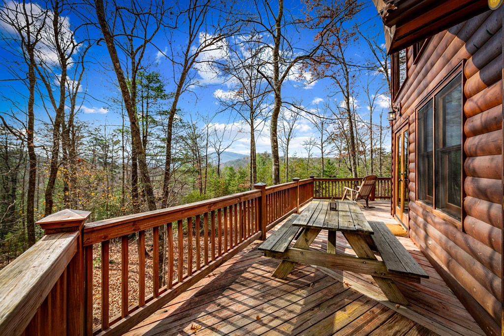 126 Sugar Mountain Road Blue Ridge, GA 30513 - Photo 50 of 78 a view of balcony with wooden floor and fence