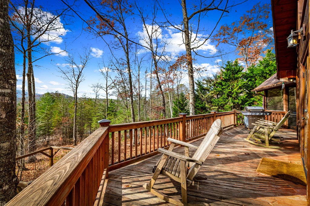 126 Sugar Mountain Road Blue Ridge, GA 30513 - Photo 51 of 78 a view of balcony with wooden floor and fence