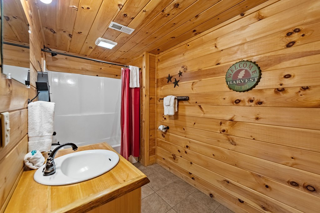 126 Sugar Mountain Road Blue Ridge, GA 30513 - Photo 63 of 78 a bathroom with a sink and a mirror