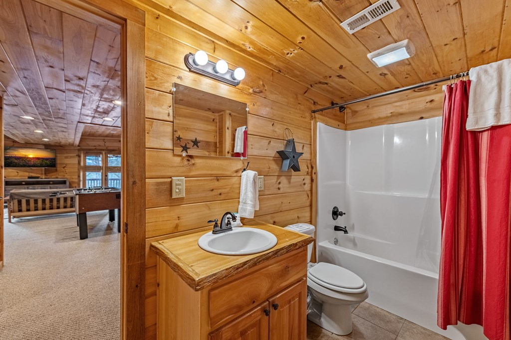 126 Sugar Mountain Road Blue Ridge, GA 30513 - Photo 64 of 78 a bathroom with a sink toilet and shower