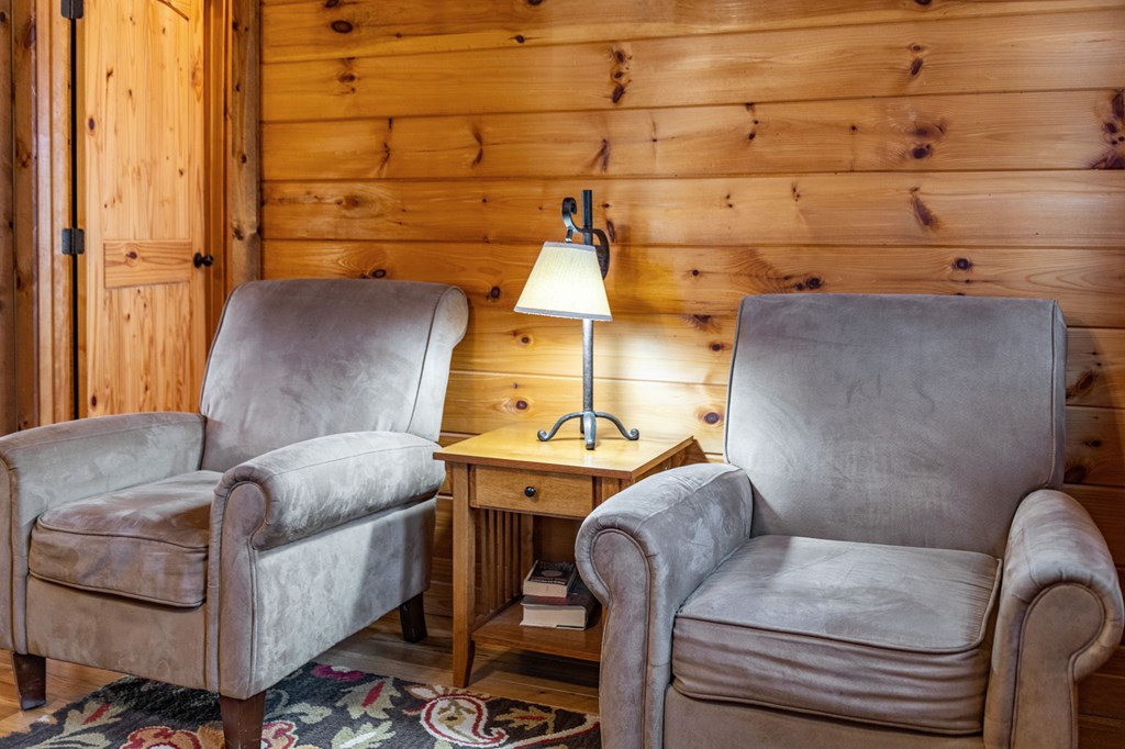 126 Sugar Mountain Road Blue Ridge, GA 30513 - Photo 65 of 78 a living room with furniture and a fireplace