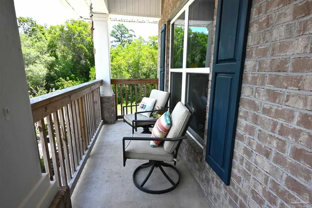 a outdoor living space with furniture