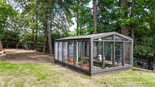 a view of boat floating on water