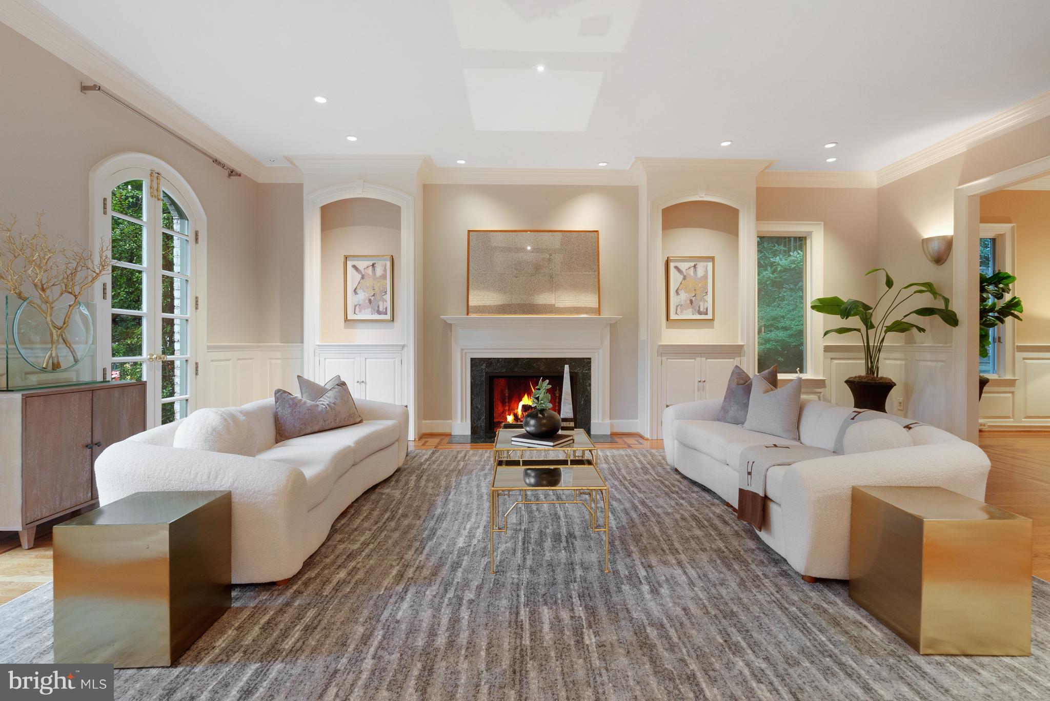 Spacious Living Room with Fireplace