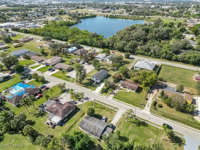 an aerial view of residential house with outdoor space