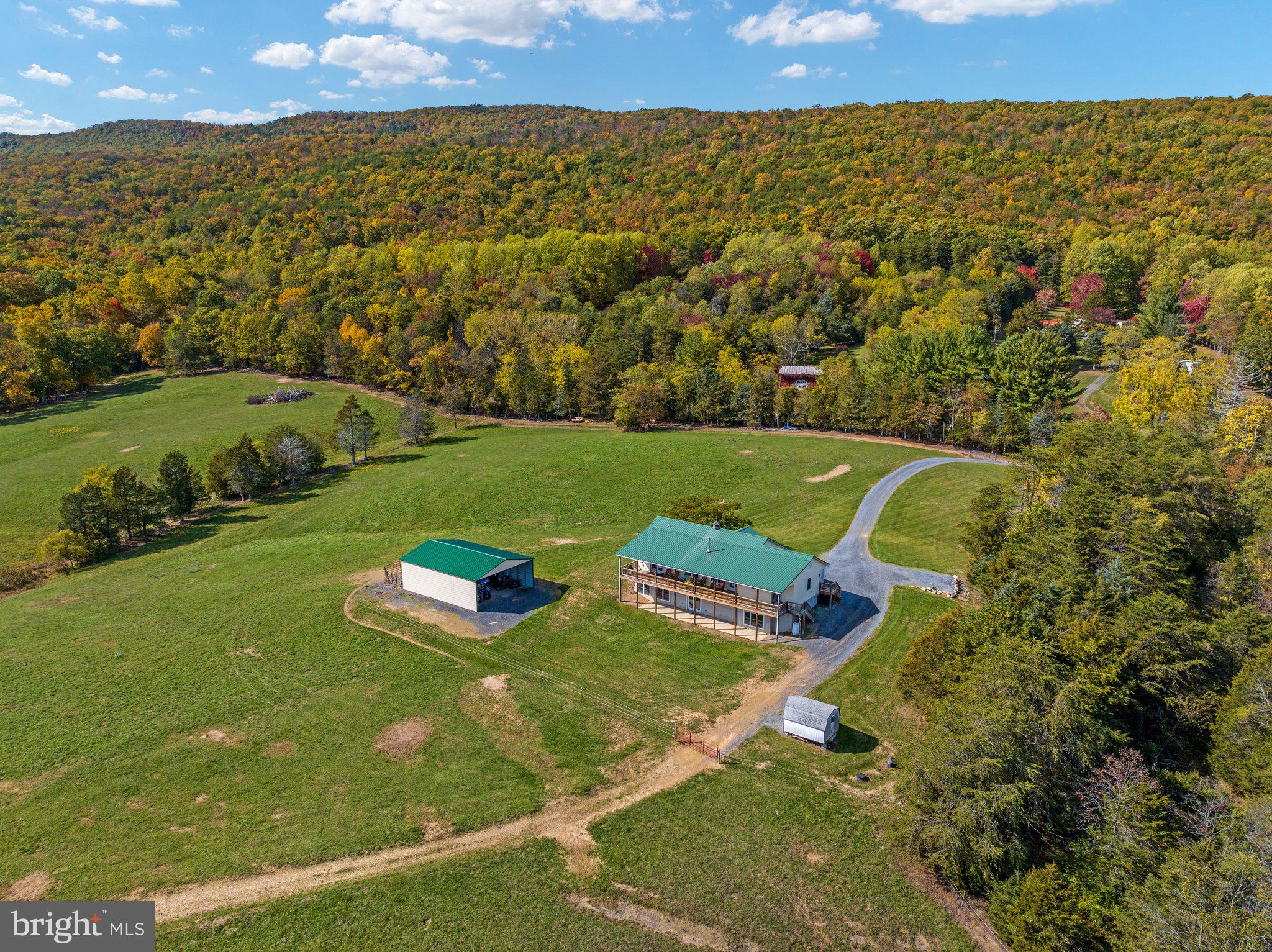 589 South Fort Valley Road Fort Valley, VA 22652 - Photo 52 of 69 Areal view of the large outbuilding and the home