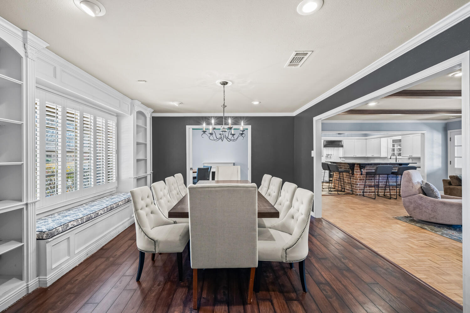 3206 56th Street Lubbock, TX 79413 - Photo 11 of 32 a view of a dining room with furniture window and wooden floor