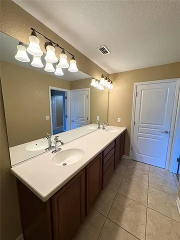 a bathroom with a sink a vanity and a mirror