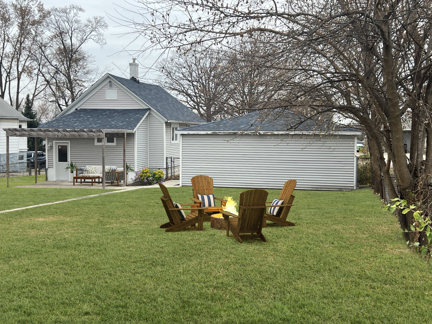 1817 Cora Street Crest Hill, IL 60403 - Photo 15 of 19 a backyard of a house with table and chairs