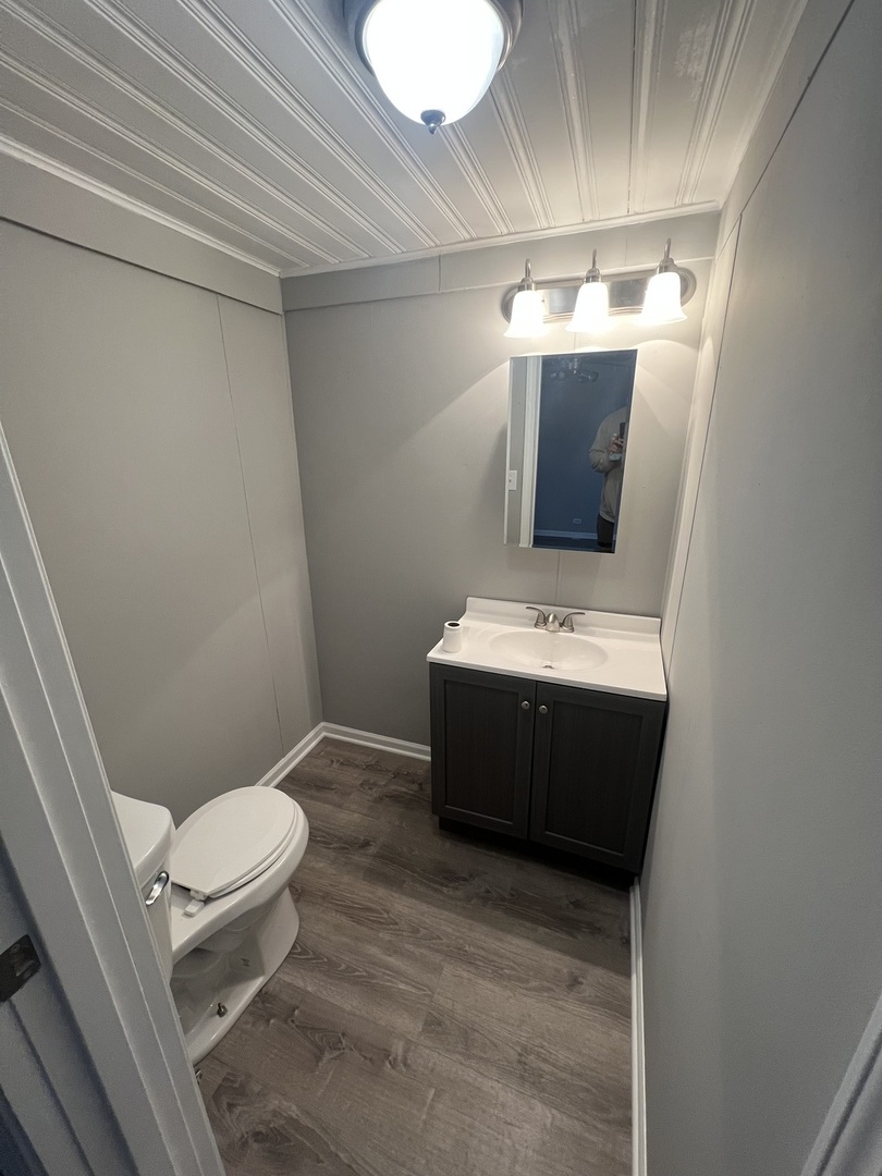 1817 Cora Street Crest Hill, IL 60403 - Photo 8 of 19 a bathroom with a sink a toilet and mirror