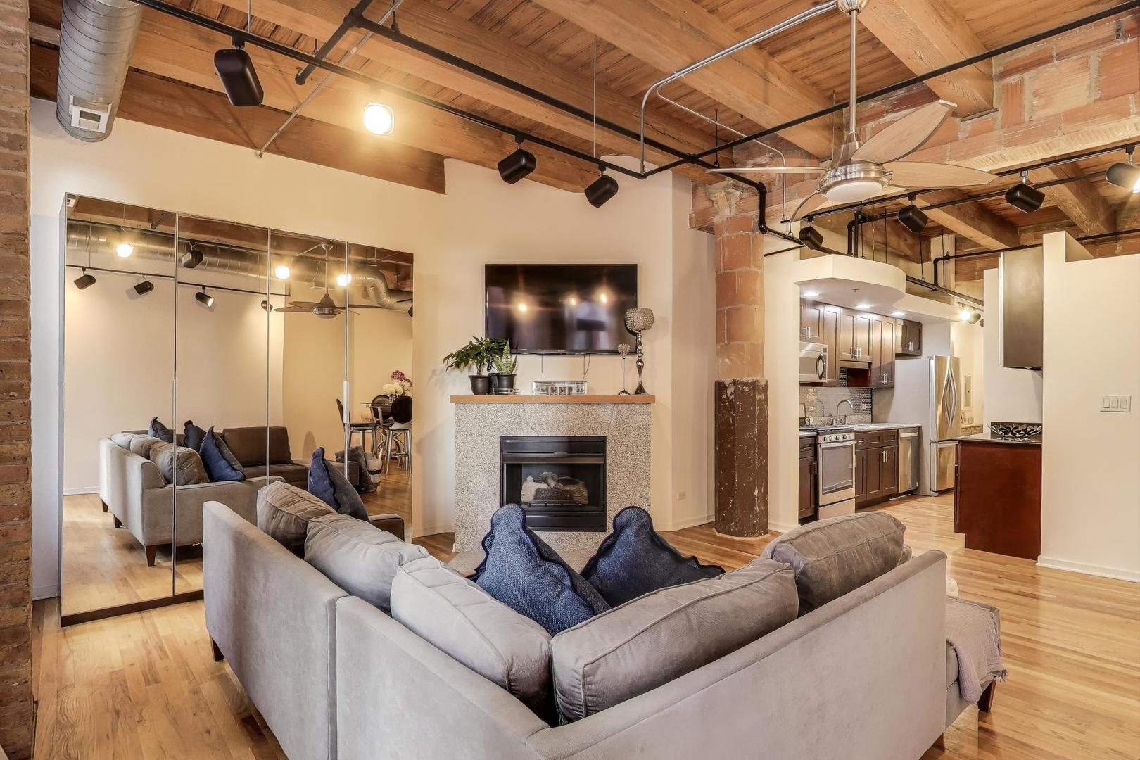 2310 South Canal Street, Unit 210 Chicago, IL 60616 - Photo 10 of 22 a living room with furniture and a flat screen tv