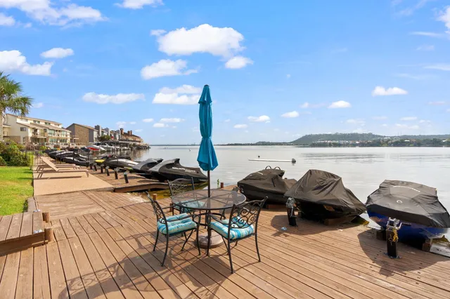 a view of a terrace with seating space