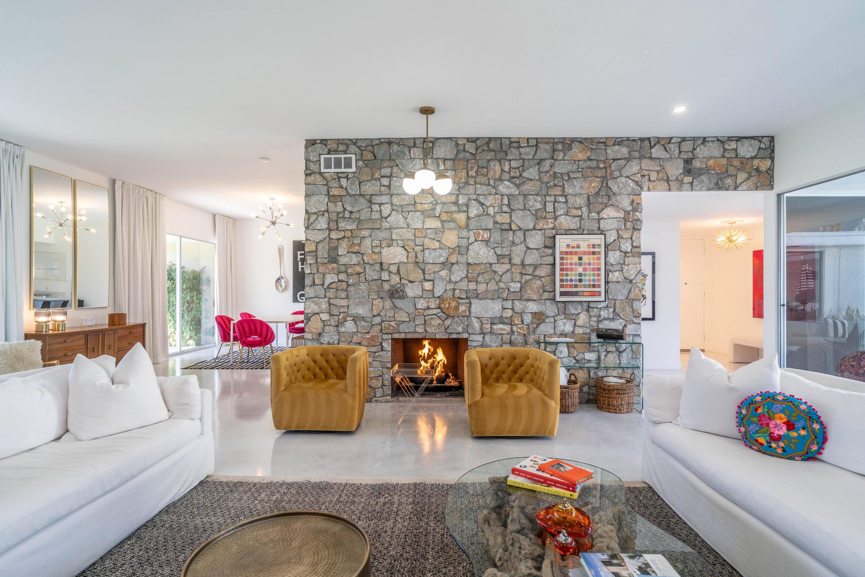 a living room with furniture and a couch