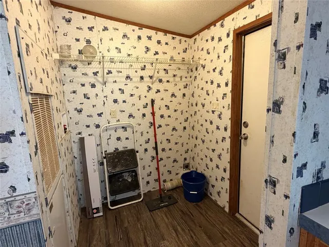 a bathroom with a toilet and a shower curtain