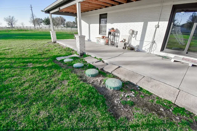 a view of a park and trees