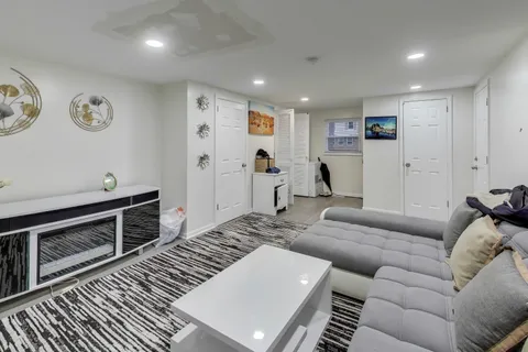 a living room with furniture