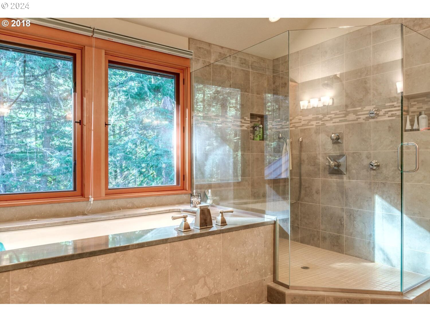 20803 East Glacier View Road Rhododendron, OR 97049 - Photo 29 of 48 a bathroom with a bathtub and a shower