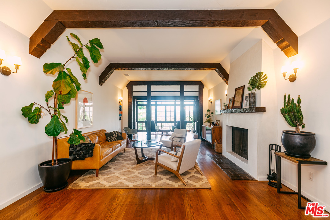 1341 Edgecliffe Drive Los Angeles, CA 90026 - Photo 11 of 51 a living room with furniture and a fireplace