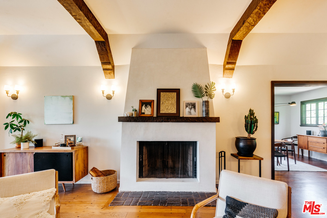 1341 Edgecliffe Drive Los Angeles, CA 90026 - Photo 12 of 51 a living room with furniture and a fireplace