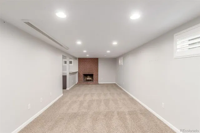 a view of a lake with a city