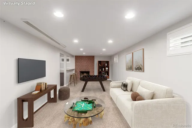 a view of a lake with a city