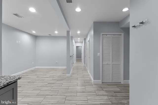 a view of hallway with a hallway