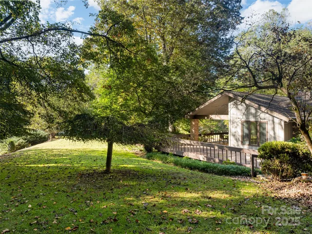 a patio with table and chairs