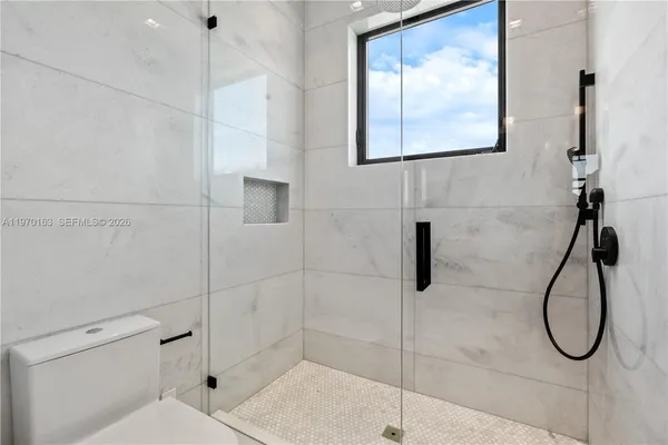 a bathroom with a shower