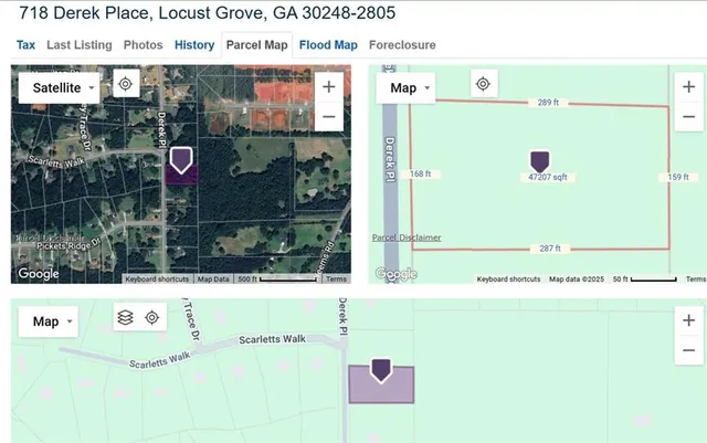 a view of a road with a yard