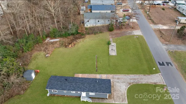 an aerial view of a house