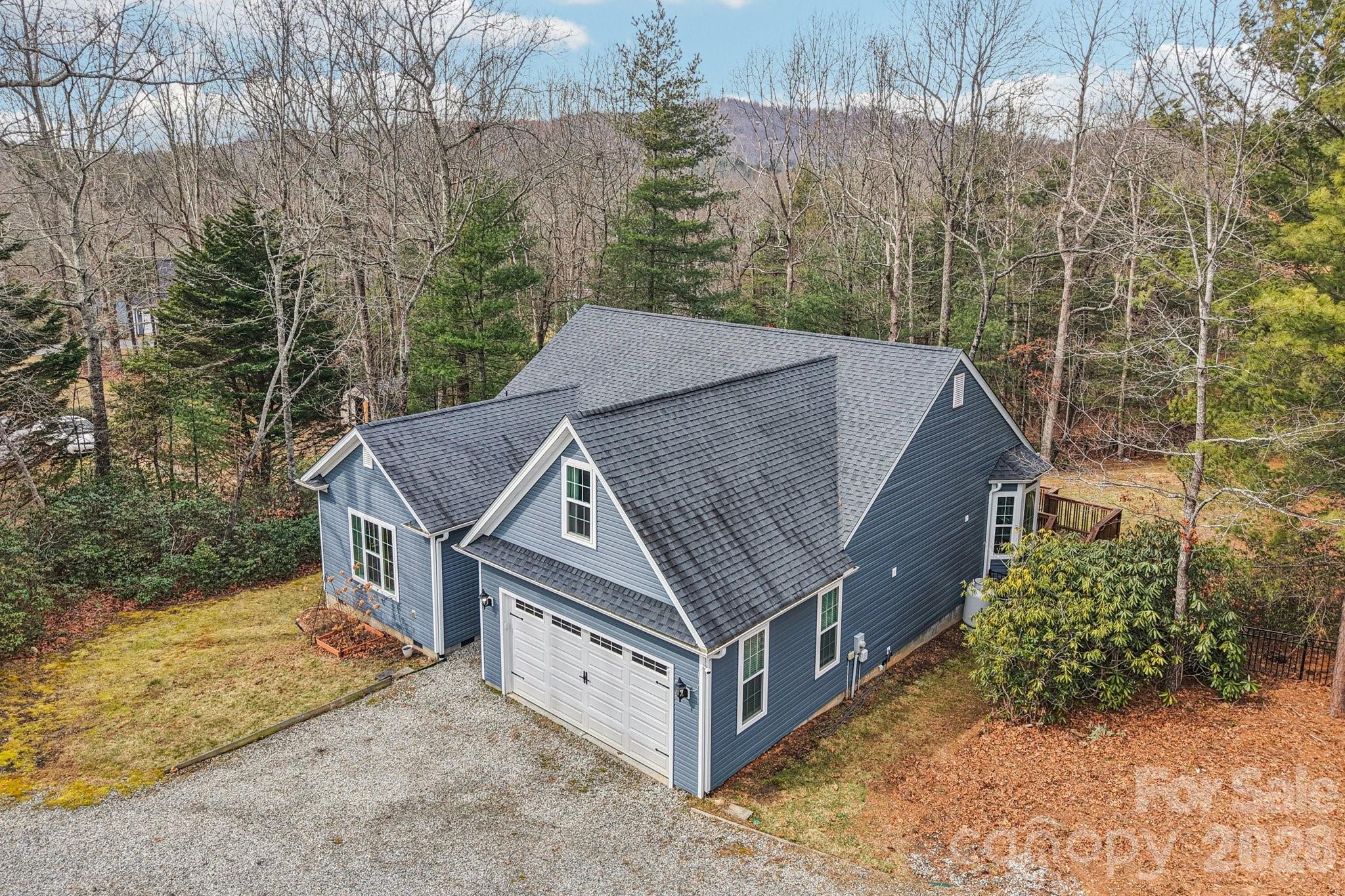 a house with trees in front of it