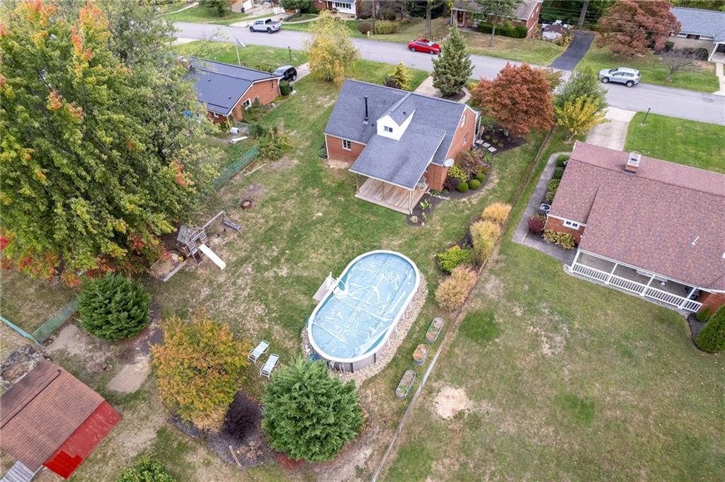 409 4th Street McDonald, PA 15057 - Photo 37 of 37 an aerial view of a house with a swimming pool and garden view