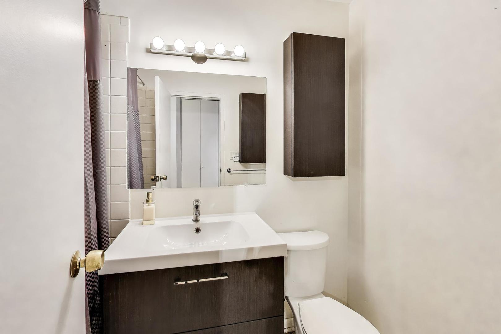 2726 Central Street, Unit 3A Evanston, IL 60201 - Photo 10 of 11 a bathroom with a sink and a mirror