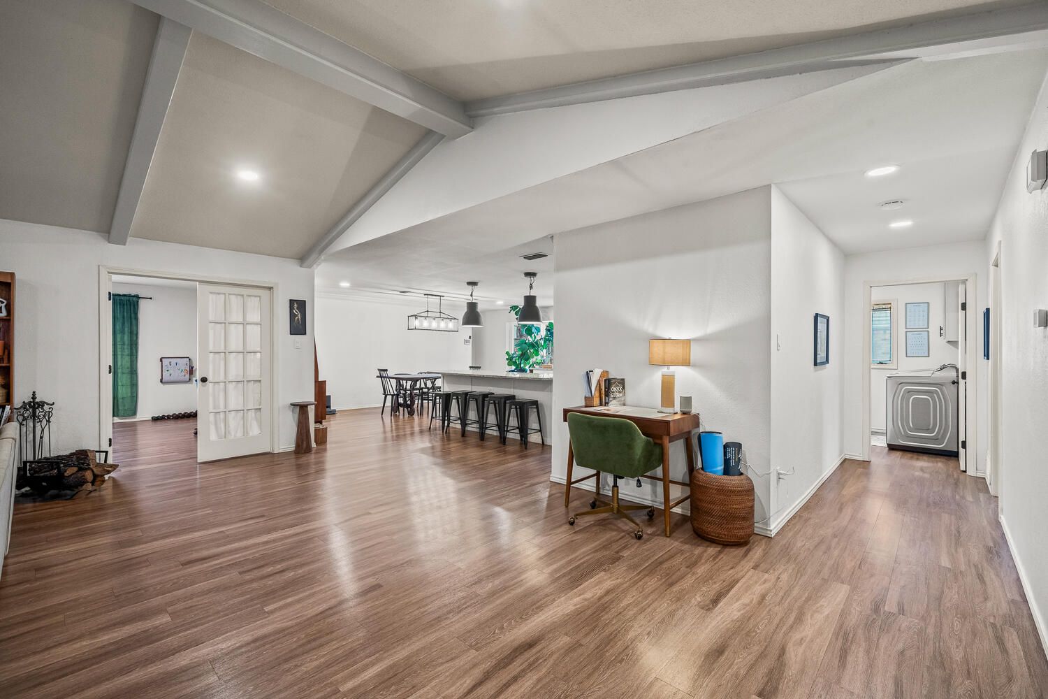 3410 94th Street Lubbock, TX 79423 - Photo 13 of 57 a living room with furniture and a wooden floor