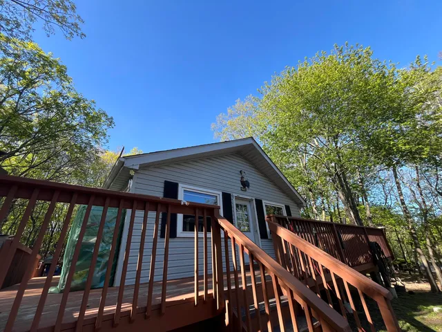 a view of deck and wooden floor
