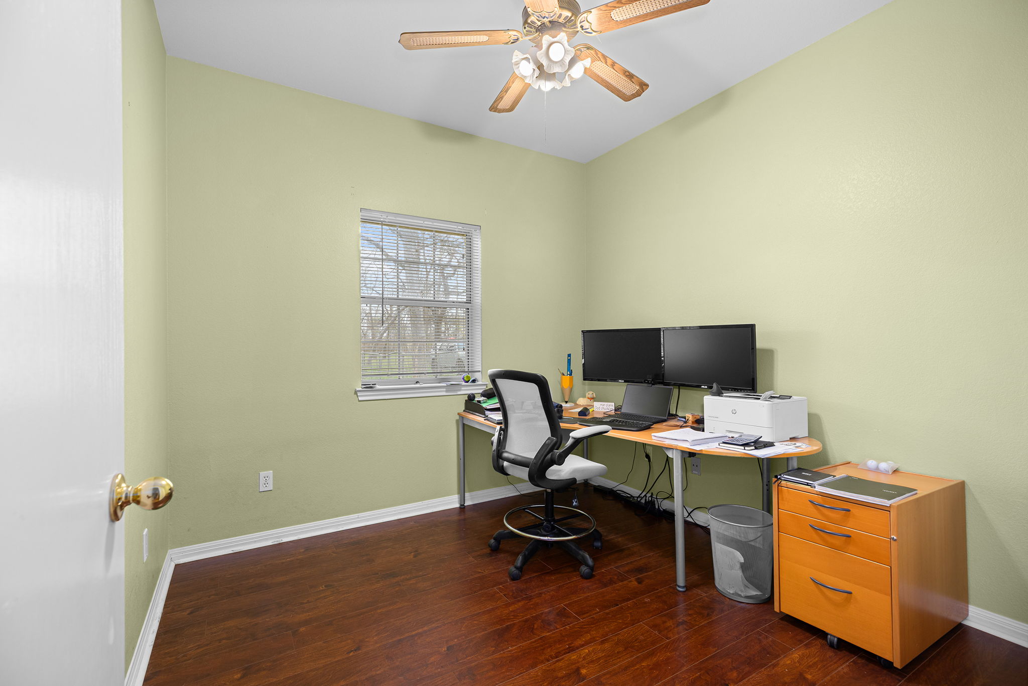 75 County Road 129 Taylor, TX 76574 - Photo 15 of 40 Office space with dark wood-style floors and ceiling fan