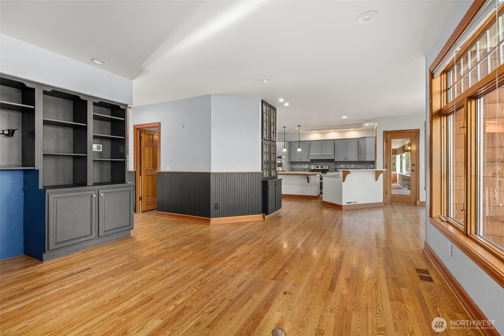 153 A Walhaupt Road Onalaska, WA 98570 - Photo 9 of 38 a view of kitchen with furniture and wooden floor