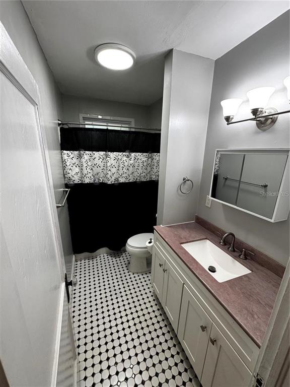 320 North Rhodes Street Mount Dora, FL 32757 - Photo 10 of 33 a bathroom with a sink a toilet and mirror
