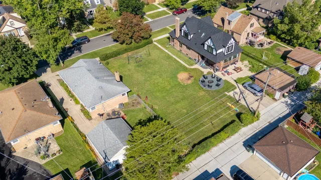 an aerial view of a house