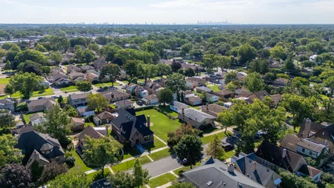 an aerial view of multiple house
