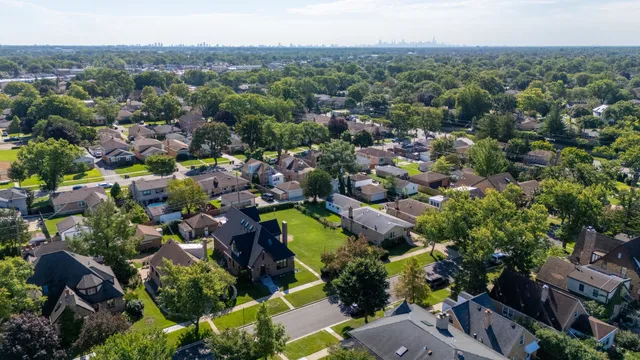 an aerial view of multiple house