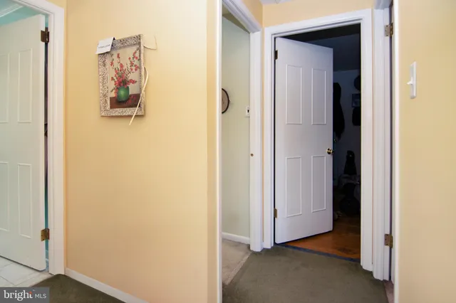 a living room with furniture and a lamp